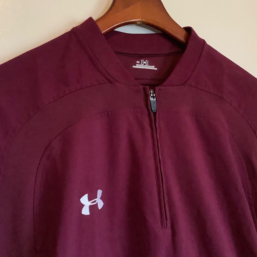 Under Armour Mens‎ Maroon Short Sleeve packable Pullover Training Top Small